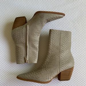 faux snake skin booties